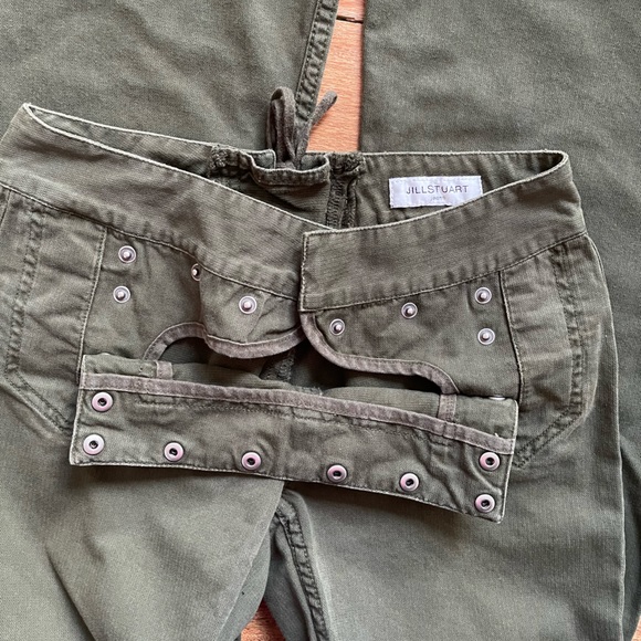 Y2K Jill Stuart Jeans Flared Sailor Pants w Back Laceup size4 - Picture 6 of 7